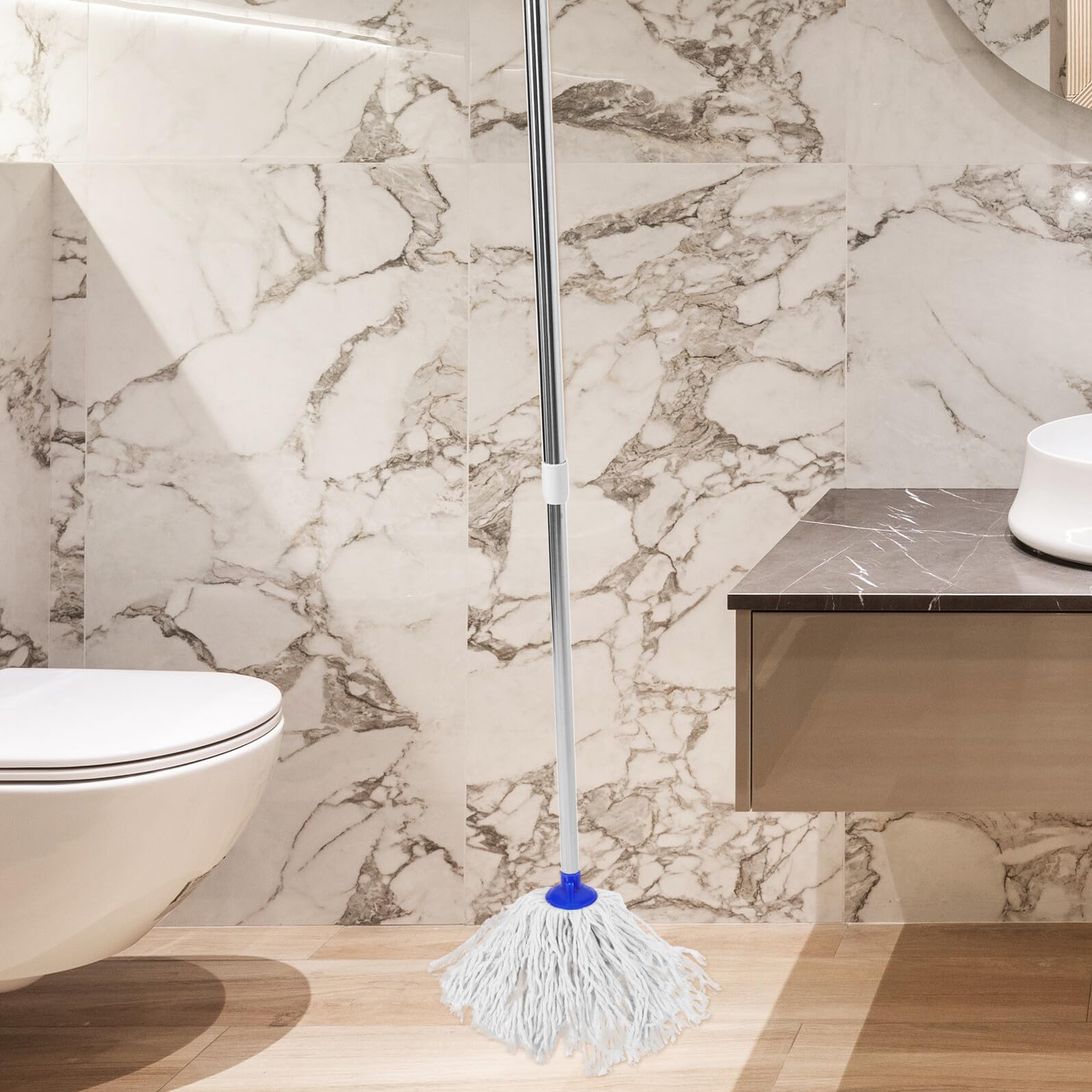 Cabezal de Fregona de Repuesto 3 Piezas Algodón y Plástico | Recambio para Limpieza de Suelos, Absorción de Agua, Recoge Restos Grandes, Accesorio Práctico