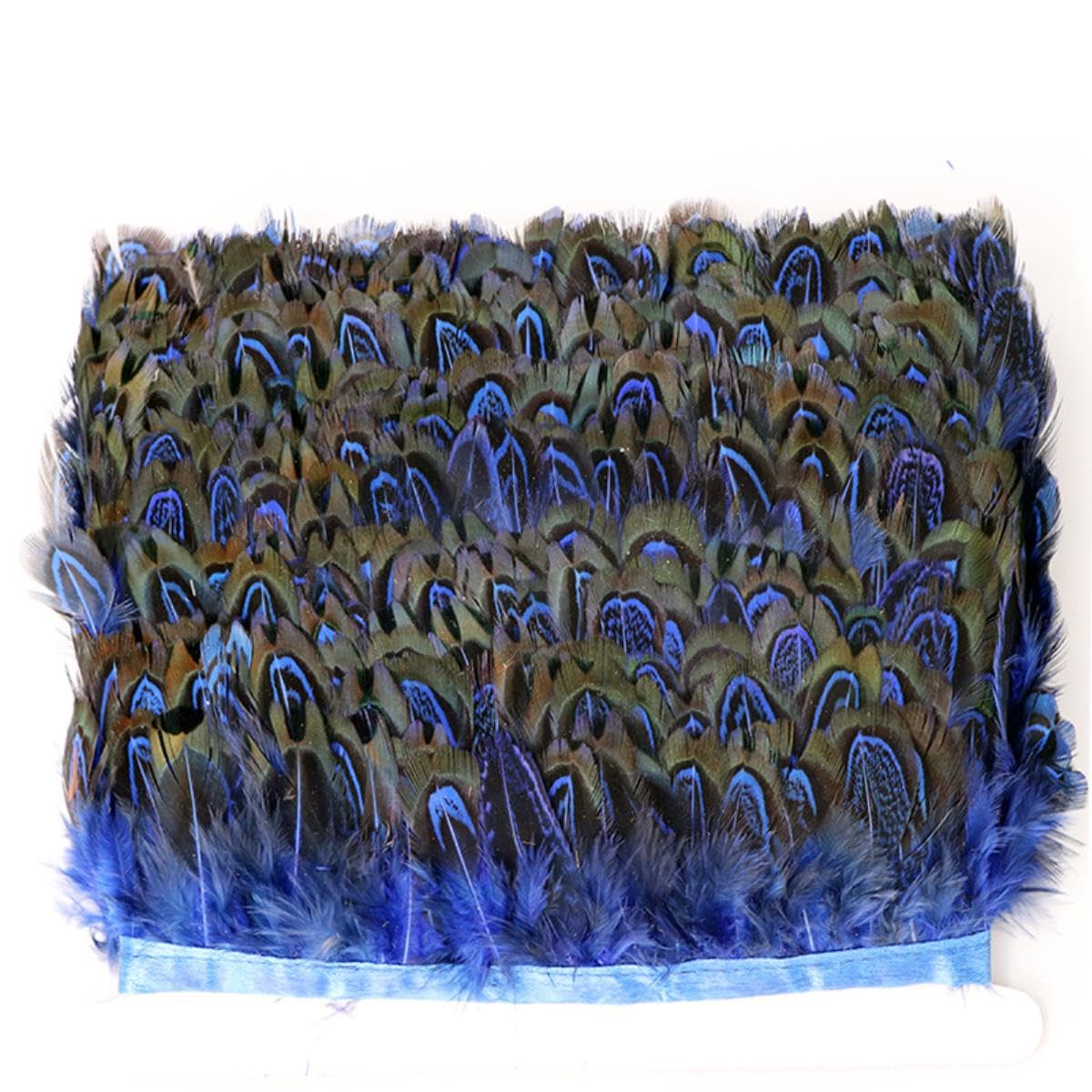 10 Metri/Lotto di Mandorle Naturali a Collo Alto Piume di Fagiano Trim Nastro Guarnizioni di Piume per L'artigianato Fai da Te Plumas-Royal Blue