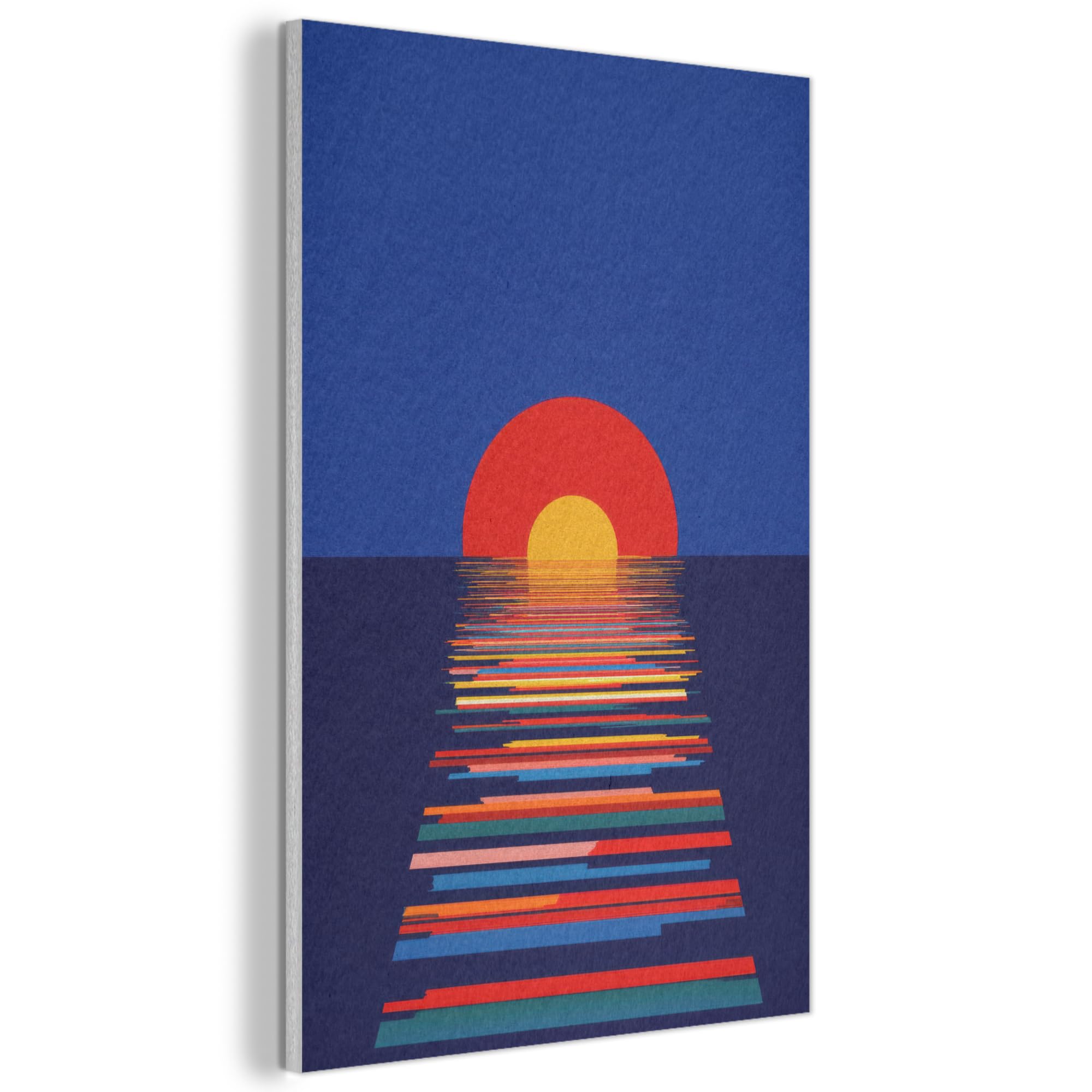 MuchoWow© Felt Panel 40x60 cm Room Style Piece Wallfillers Visual Display Decoration Wall Art Sunset - Water - Reflection - Retro