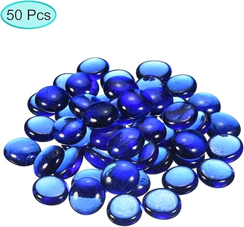 Miniatura 3 de MECCANIXITY Canicas decorativas de vidrio plano de 0.669-0.748 in, cuentas de relleno de jarrón de roca, guijarros azul claro para decoración de