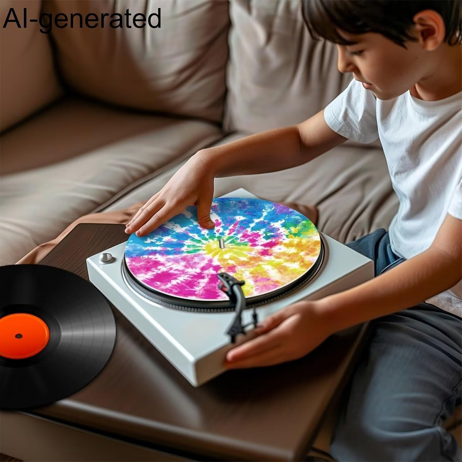 Tie-Dye Slipmats for Record Player turntable Platter Slipmat for 12" Vinyl Vintage Record Player Antistatic Reduces Noise Dust Record Player Mat Rubber Mat Anti-Slip image 5