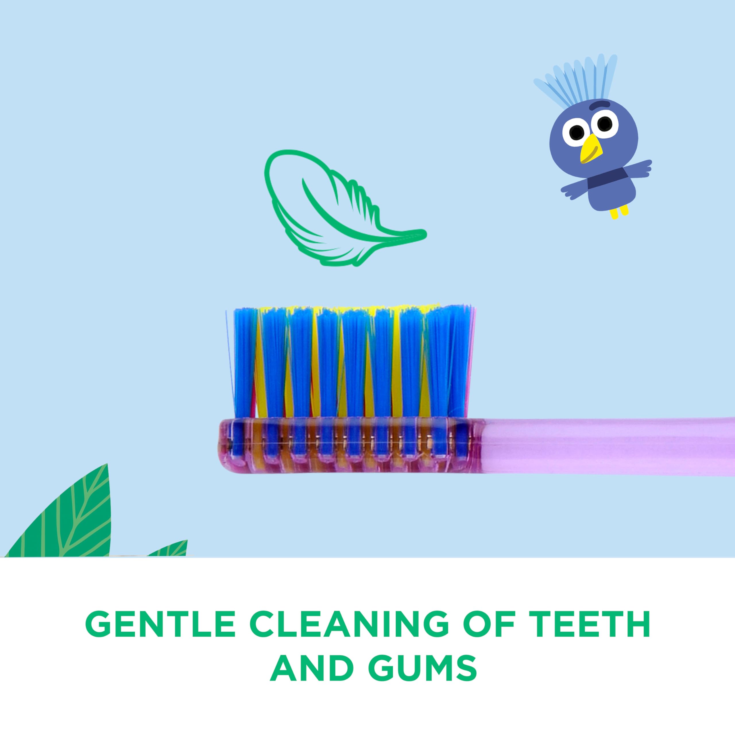 GUM Spazzolino da denti luminoso, timer lampeggiante, aiuta i bambini a spazzolare al momento giusto, setole morbide, ventosa, 1 pezzo, 4 x 1 pezzo (con 1 campione bonus)