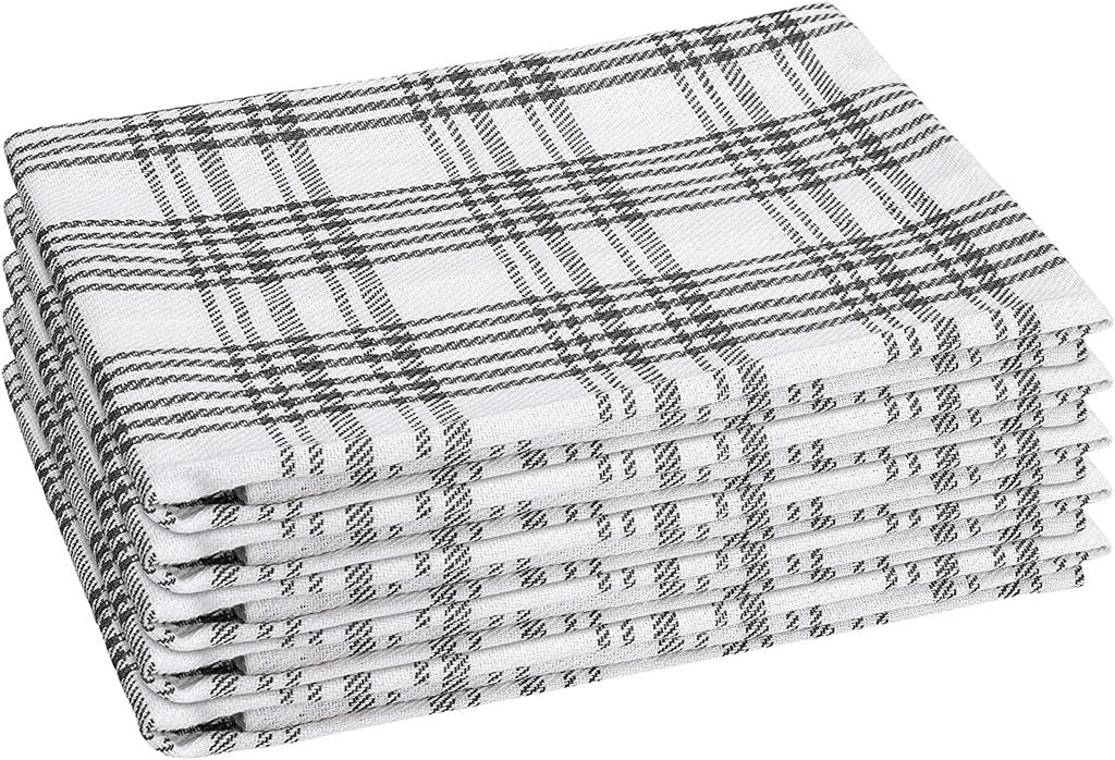 Linenweave Grey Pack Of 5 Tea Towels-100% Cotton 45 X 70 Cm -Super Absorbent Tea Towel- Machine Washable Kitchen Towel-Tea Towels For Kitchen (5Towelsc)