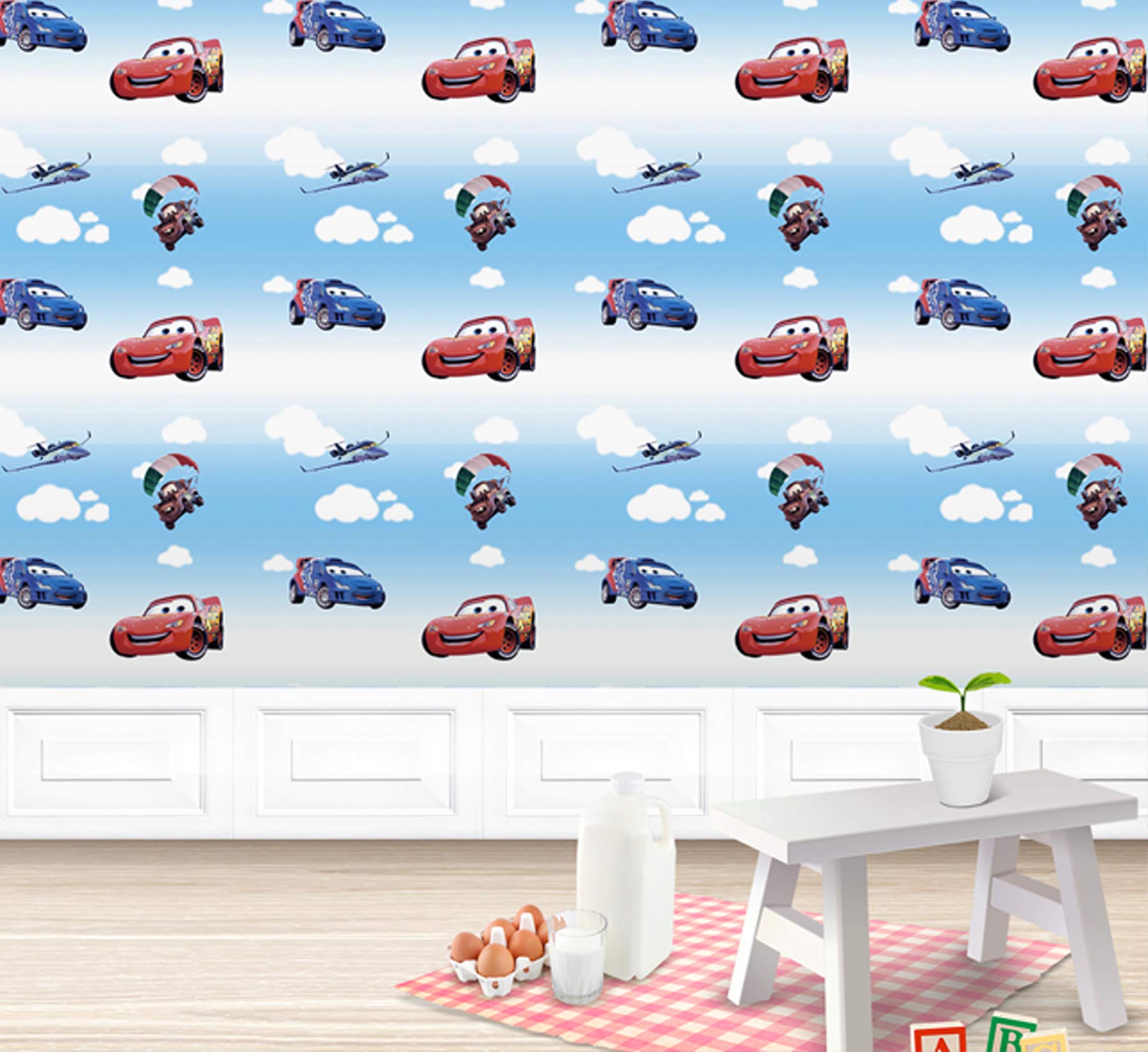 Oren Empower Peel & Stick Multi-Colored Cars Wallpaper | DIY PVC Vinyl | Waterproof Self-Adhesive Wall Covering | Bedroom, Kids Room, Playroom and Living Room | 45 x 330 cm