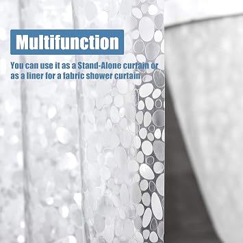 Clawfoot Tub Bathtub Shower Curtain Set 3D Cobblestone Liner Bathroom Decor