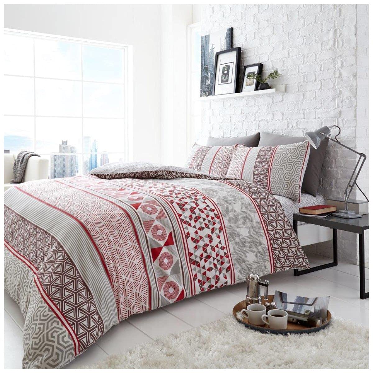 GC GAVENO CAVAILIA Striped Duvet Cover, Reversible Bedding Set King Size, Stripe Quilt Covers With Pillowcases, Natural — image 1