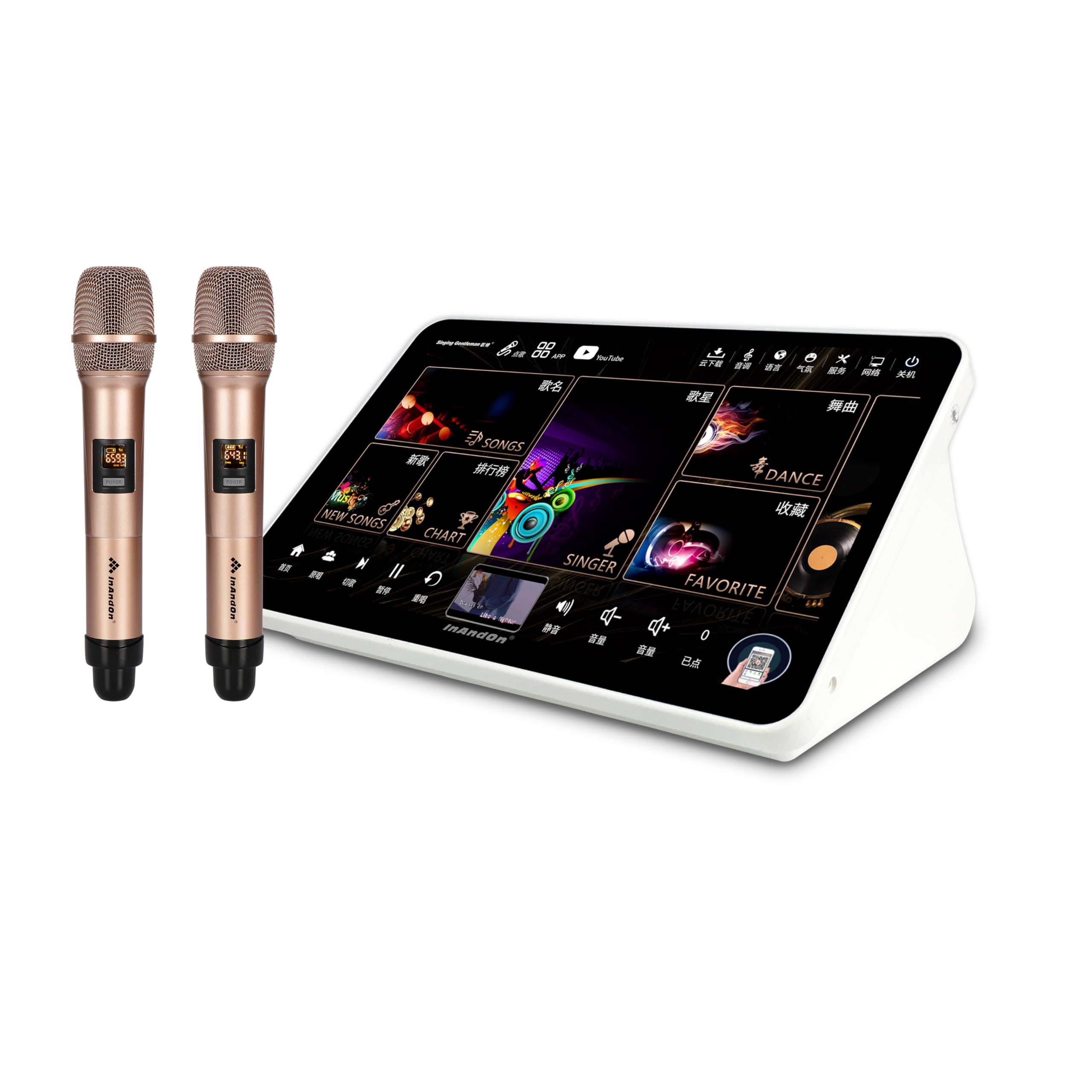 11.6-inch Touch Screen Karaoke Machine with Microphone Portable Home KTV System for Friends' Gatherings, Family Entertainment English/Chinese/Cantonese Switching (Black 4TB)