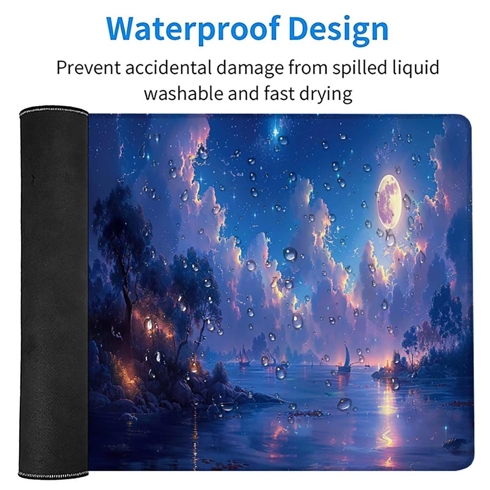 Podkładka pod mysz XXL 1600x800x3mm, niebieska podkładka pod mysz do gier z antypoślizgową gumową powierzchnią, poprawia precyzję i szybkość, komputer dla gracza i akcesoria biurowe, prezent dla