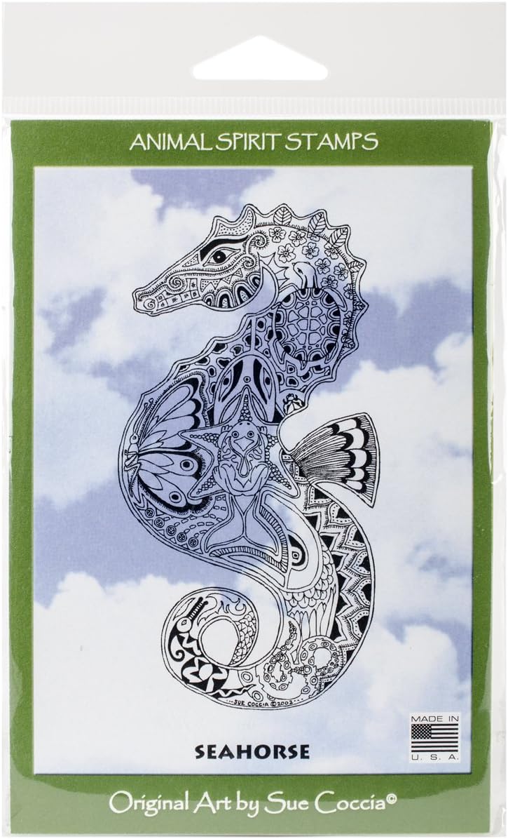 Earthart International Cling Stamp 4.25x7-Sea Horse