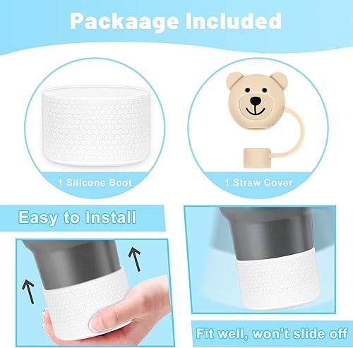 Miniatura 6 de Tapa de silicona para botas y pajillas, compatible con vasos Stanley de 3040 onzas, accesorios que incluyen 1 funda de silicona protectora hexagonal