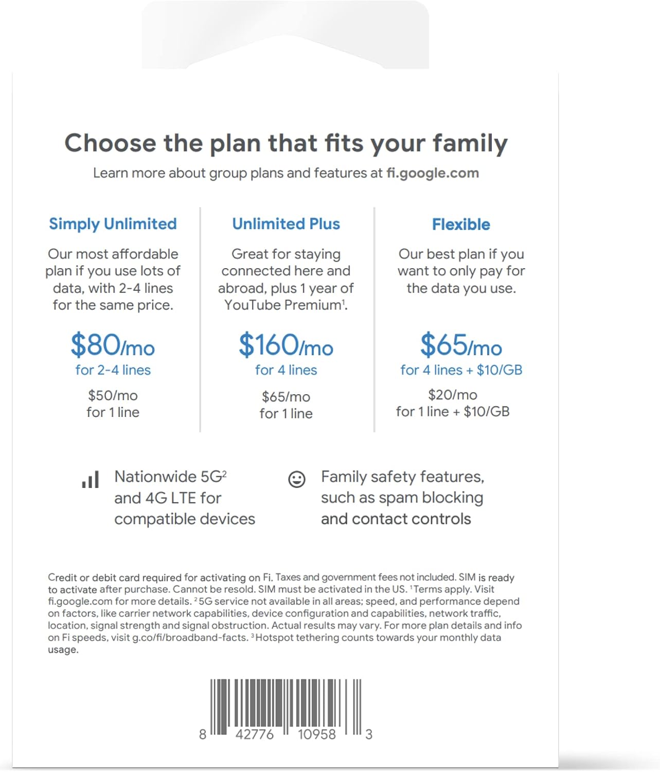 Google Fi Wireless SIM Kit Talk/Text/Data
