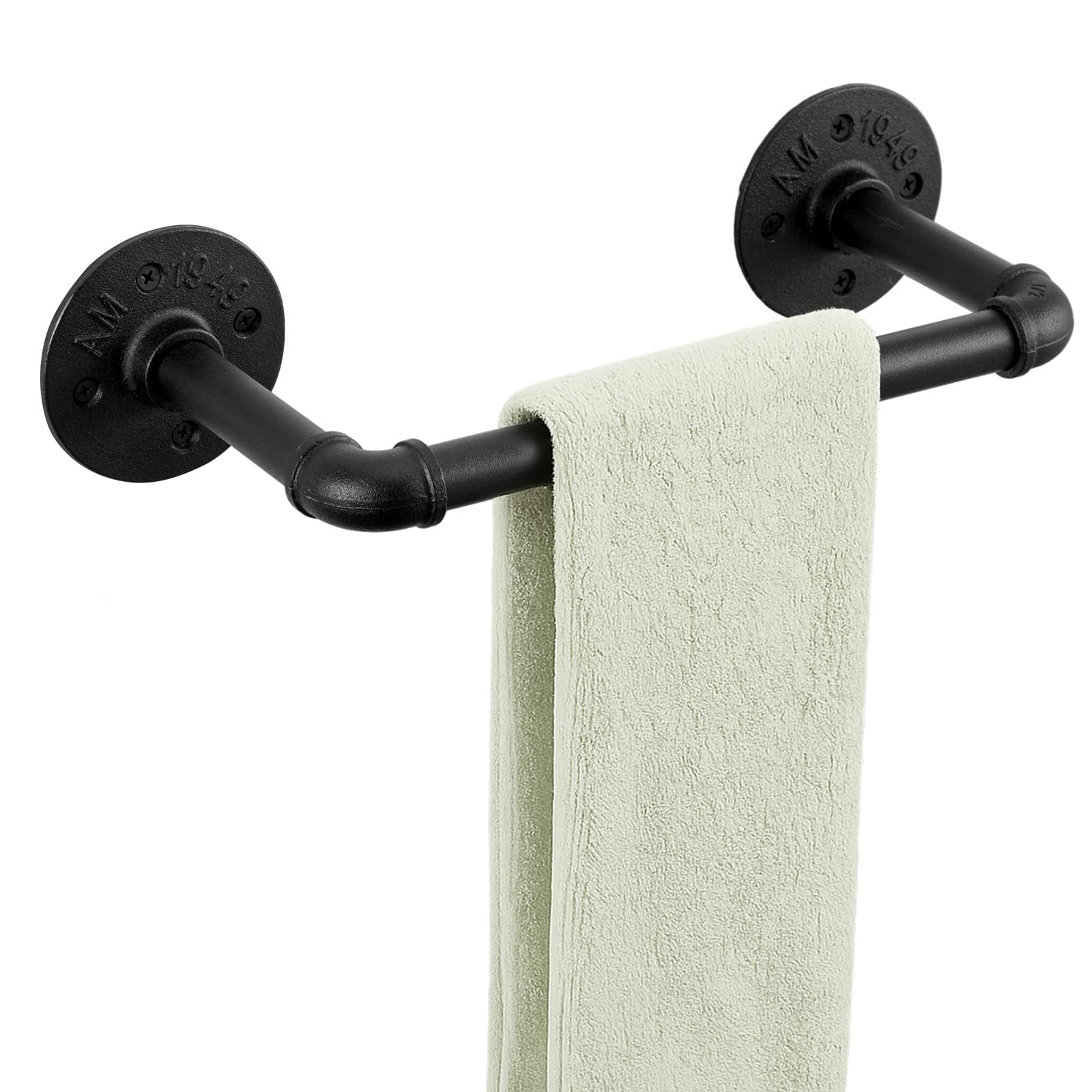 34 CM Wall Mounted Clothes Rail Wall Mount DIY Industrial Pipe Clothes Bar Rack Decor Bathroom Hardware Towel Bar Accessory for Bathroom Handrail Towel Rack Holder Hanger 1PCS