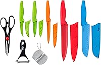Vista 3 de Ozeri, 12 piezas multicolor de élite para chef, cuchillos de acero inoxidable y tablas para picar