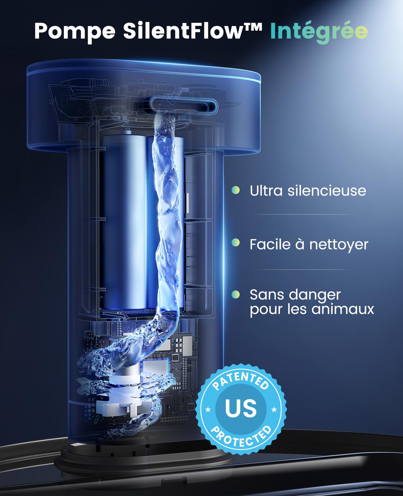 oneisall Fontaine à Eau sans Fil pour Chat 3,2 L, Bac en Acier Inoxydable | Pompe Intégrée SilentFlow™ 20 dB, Batterie 4000 mAh, autonomie 45j, recharge USB-C, 3 Modes d'Eau, ABS/PP certifié ISCC