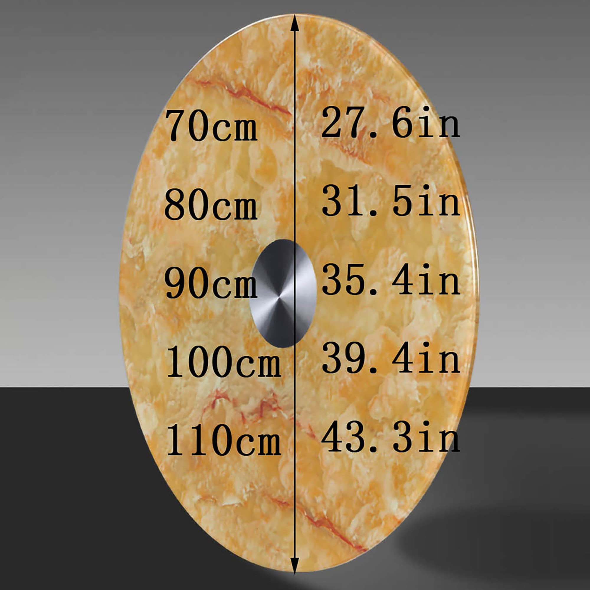 MIZP Plateau Tournant Lazy Susan Verre Trempé Rond de Grande Capacité Stable Silencieux Et Non Incliné/Comme montré / 70cm