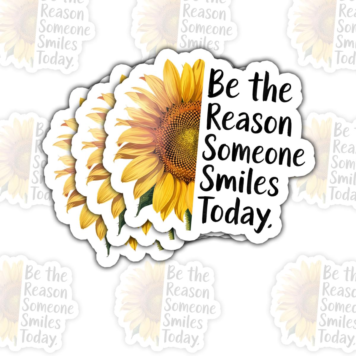 Sé la razón de la sonrisa de alguien con estas 3 calcomanías de girasol alegres