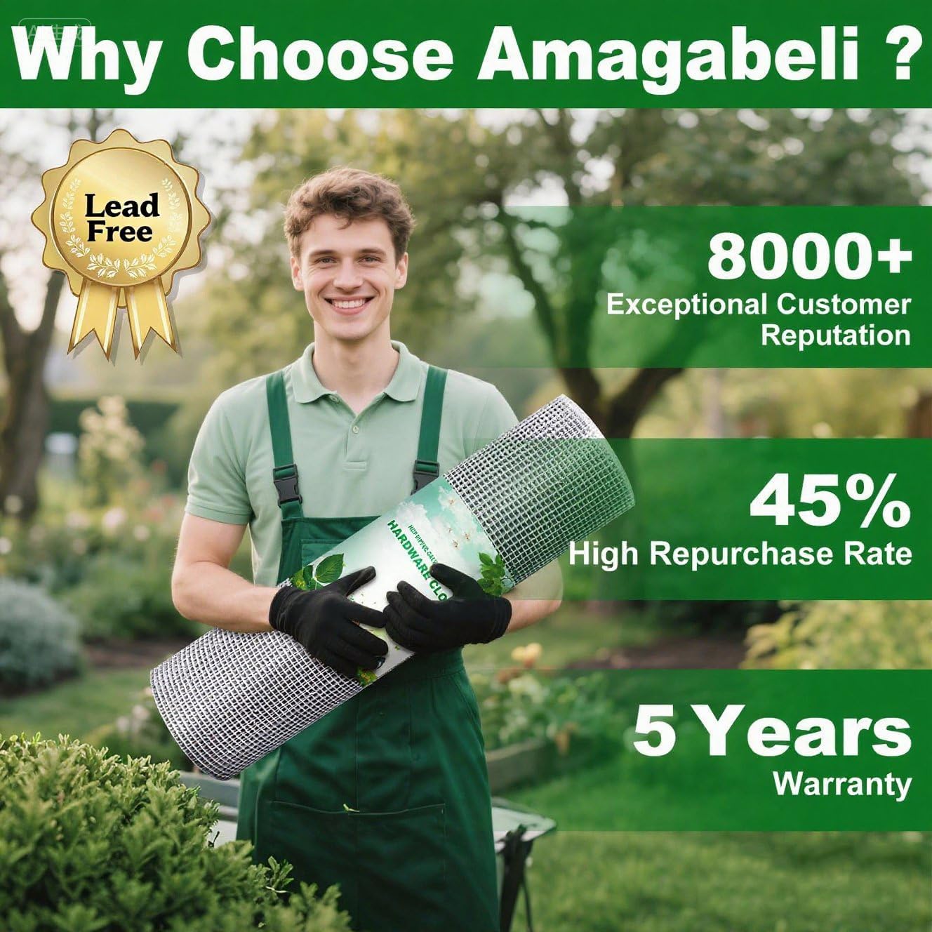 Amagabeli Hardware Cloth 1/4 Inch 36inch x 100ft Chicken Wire Fencing Weld Wire Fence Mesh Roll Snake Fence Gopher Wire Rabbit Cage for Garden Flower Bed Poultry Netting Plant Support Window Screen