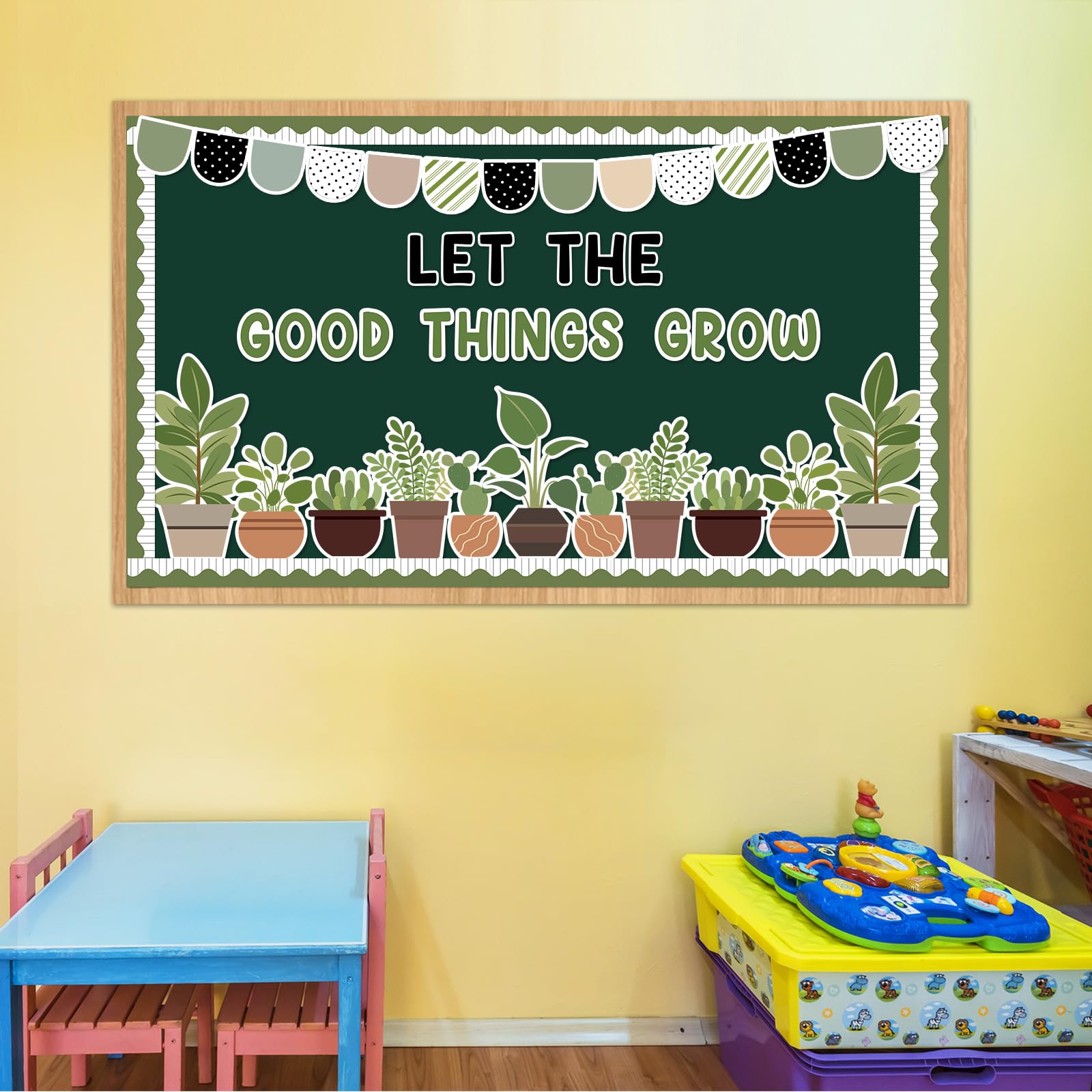 ZOiiWA Spring Potted Plant Bulletin Board Set Spring Greenery Classroom Bulletin