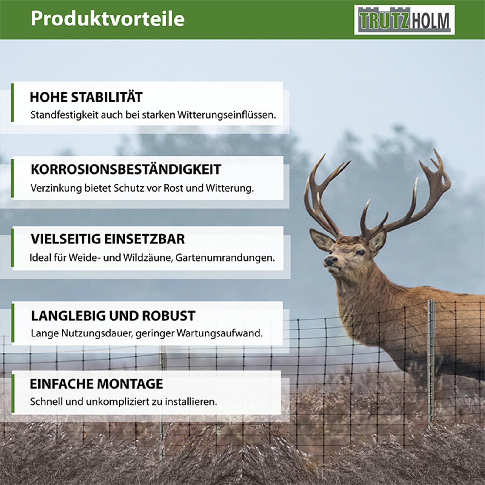 TRUTZHOLM 10x Z-Profil Zaunpfosten 150 cm feuerverzinkt Zaunpfähle 1,5 mm Stärke gestanzte Haken Forstprofil