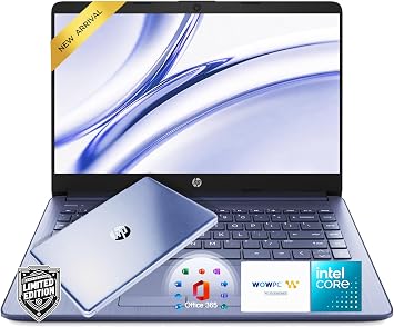 HP 14" Royal Blue Laptop Perfect for Students, Stylish Design, 4GB RAM, 64GB SSD + 1TB OneDrive, Microsoft Office 365, Intel 4-Core CPU, Windows 11