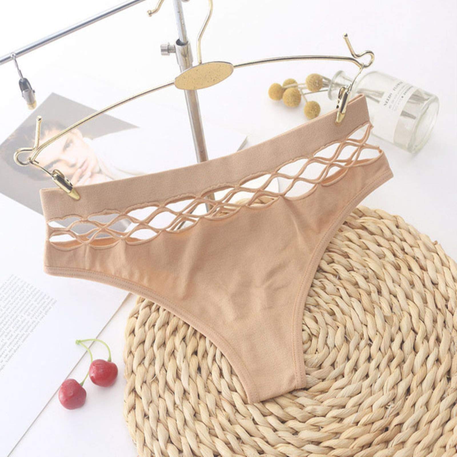 Bwer 4Pcs New Women's Underwear Panties Sexy High Elastic Mesh Thong Hip Hip Waist Large Size Breathable Comfortable Fashion Lingerie