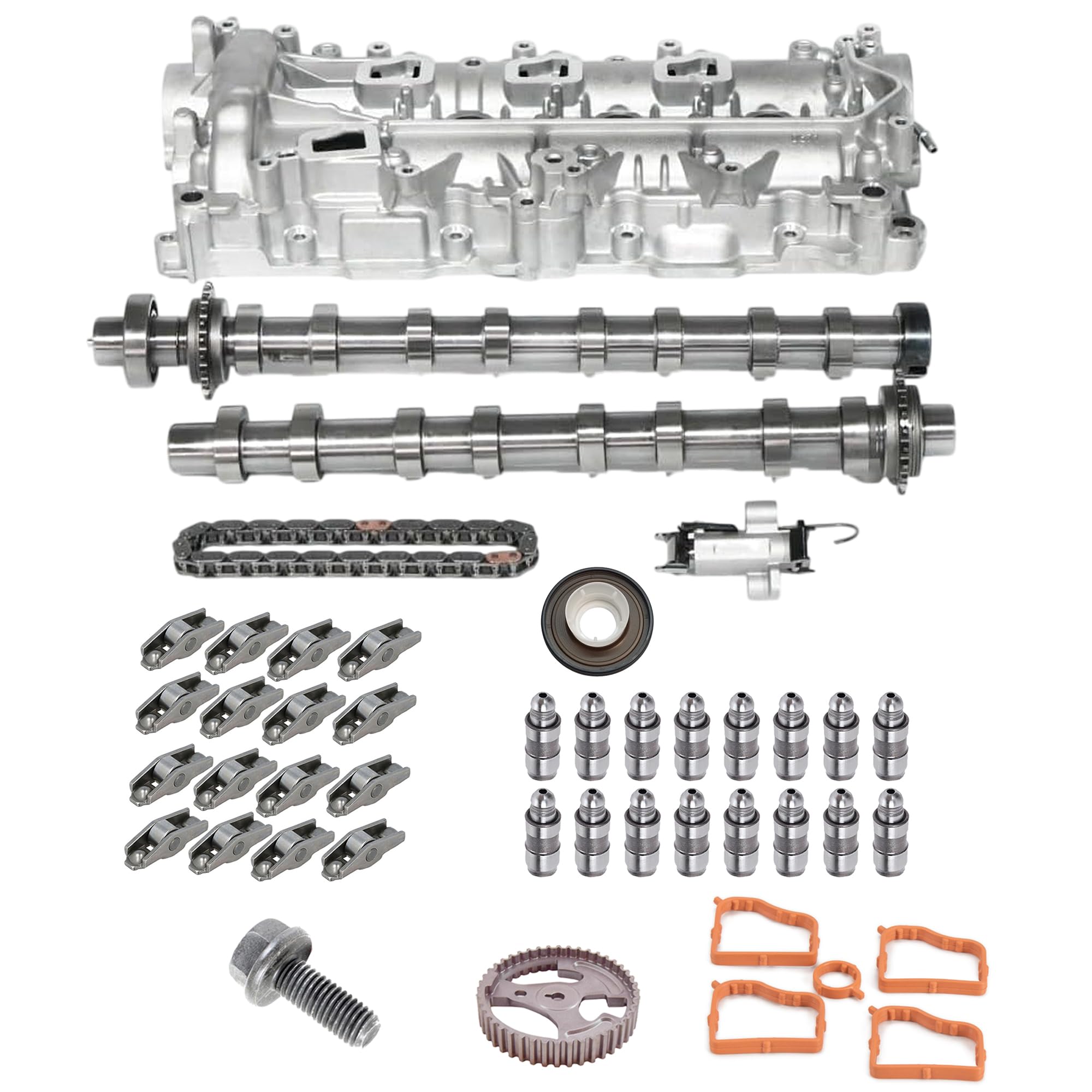 Partsline Kit d'arbre à cames avec chaine de 8 mm, poulie, vis de poulie et joints compatible avec les motorisations 1.5 HDI BlueHDi Ecoblue D-4D - 1638159880 9830580480 1682801980 9819923680