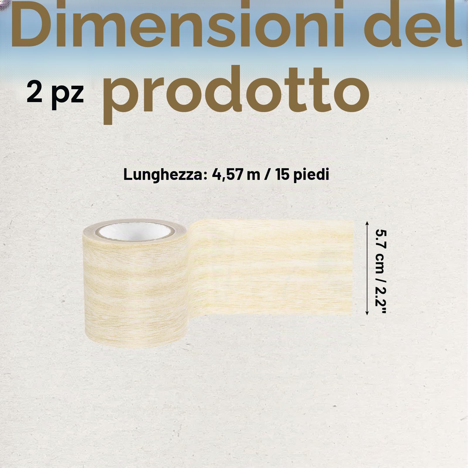 PATIKIL 2 Pezzi Pellicole Adesive Legno Autoadesivo 4,57M x 5,7cm Carta Adesiva per Mobili Legno Riparazione Pellicola Autoadesiva Effetto per Pavimenti Porte Armadi, Quercia Giallo Chiaro