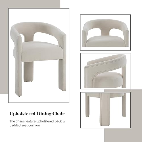 Miniatura 3 de Dining Chairs for Room, Table & Seating Chair Sets Kitchen, Upholstered Side Chairs Set of 2, No Storage, 220lbs Capacity,White1-2pcs