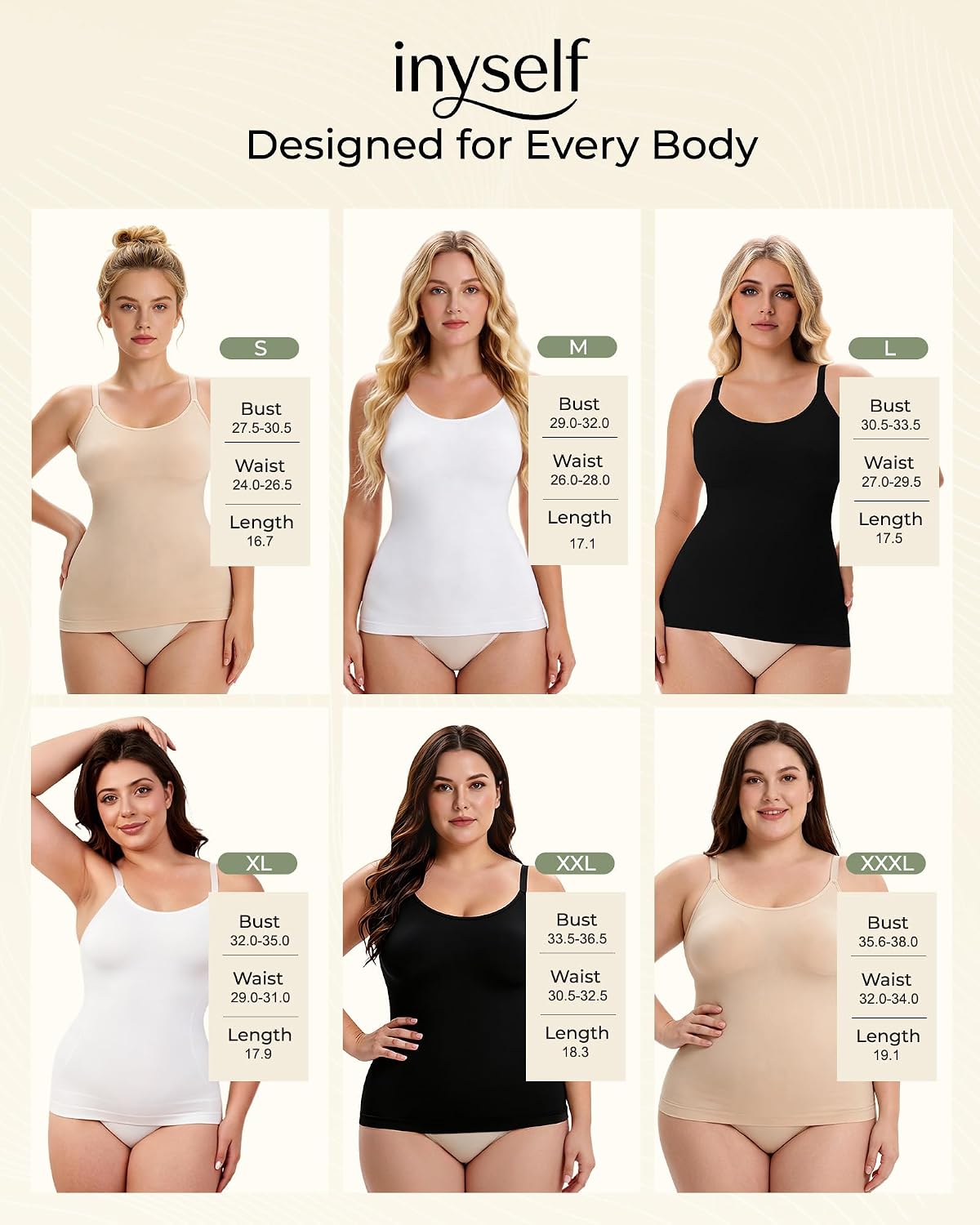 Shapewear Tops for Women U-Neck Tummy Control Seamless Compression Cami Tank Top Body Shaper Camisole with Adjustable