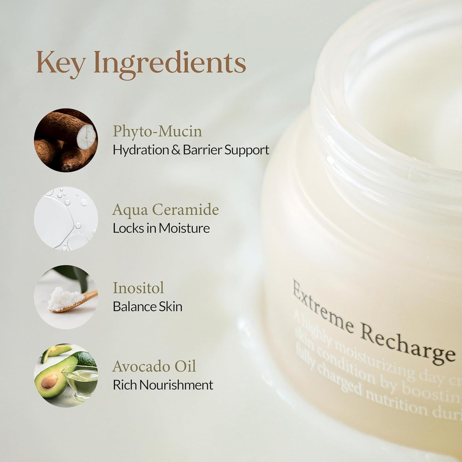 LU'PIUM Extreme Recharge Day Cream – Vegan Moisture Shield & Barrier Repair Cream for Dry or Sensitive Skin, 5 Plant Mucin Complex & Liposome Nutrition, Inspired by Korean Skincare - Image 4