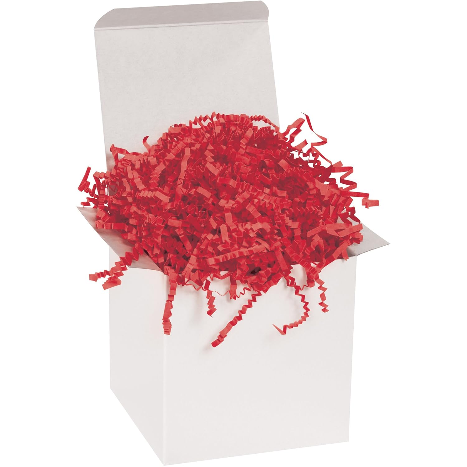 Box USA Red Crinkle Paper Filler (10lb) - Shredded Paper for Basket Stuffing, Shipping, Packaging, Confetti, Crafts & Holidays - Crinkle Cut