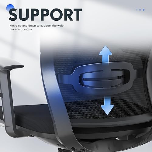 Miniatura 5 de FLEXISPOT OC3 Cloud - Silla de oficina ergonómica con reposapiés, silla de computadora de respaldo alto con soporte lumbar ajustablereposacabezas