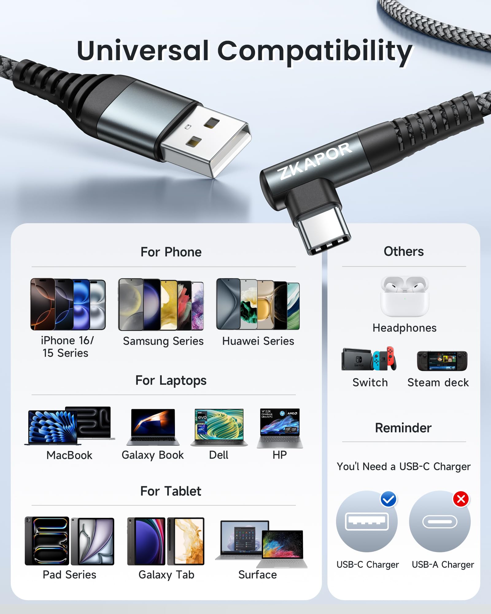 Nuovo USB Tipo C 3.1 Dati Sync Ricarica Cavo Per Asus Zenfone 3 Leo ZE520KL