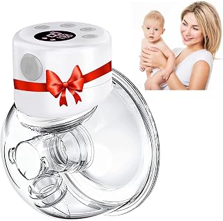 Hand Free Breast Pump, MOM--cozY S12 Same model LED Display Wearable Breast Pump, Portable Electric Breast Pump, 2 modes and 9 levels - 24mm