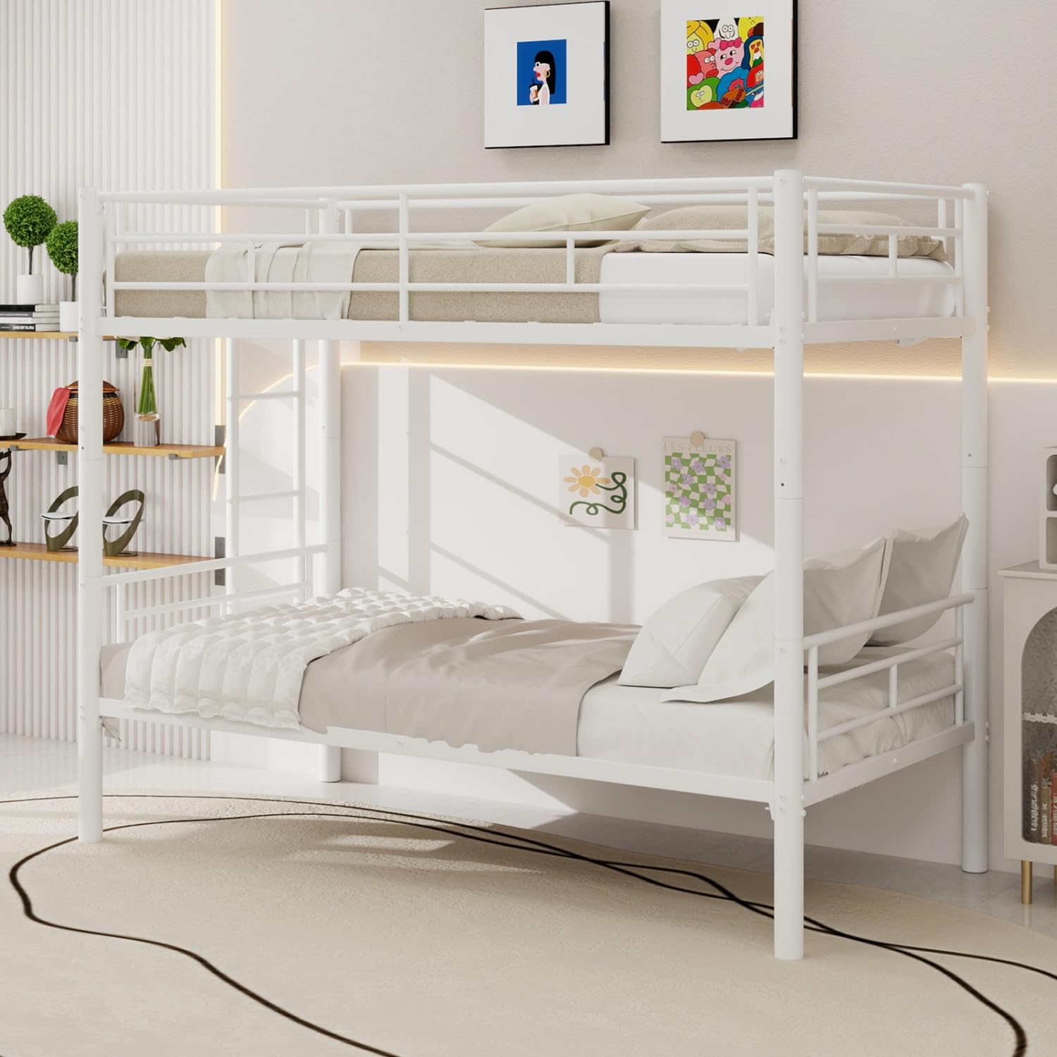 Amazon.com: Twin Over Twin Bunk Bed, Sturdy Heavy Duty Metal Bed