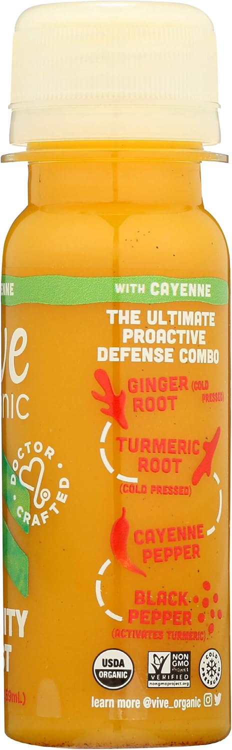 Vive Organic Immunity Boost Cayenne, Ginger & Turmeric Shot (2oz Bottle)