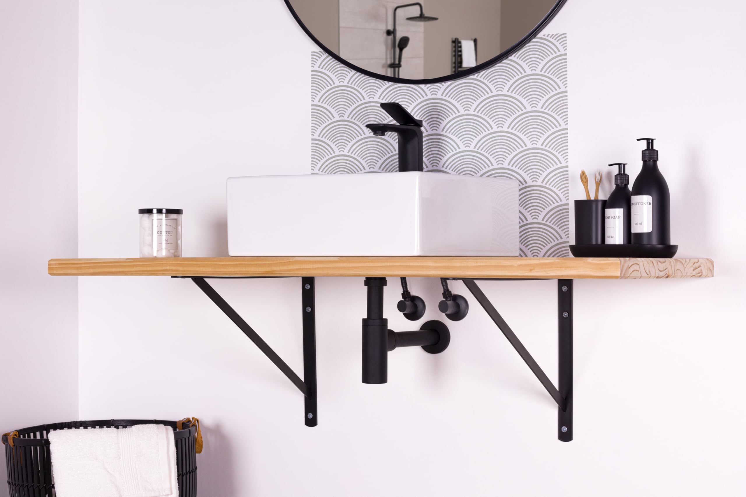 Siphon de lavabo universel en laiton noir mat ecrou tournant a visser 33x42 (1'1/4) - Pour evacuation diamètre 32 mm - Installation facile - Design elegant NOYON & THIEBAULT