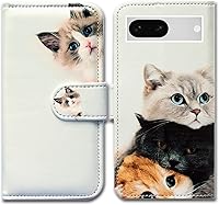 Vista 19 de Pixel 7a - Funda de piel con tapa y función atril para Google Pixel 7a, diseño de flores y mariposas azules