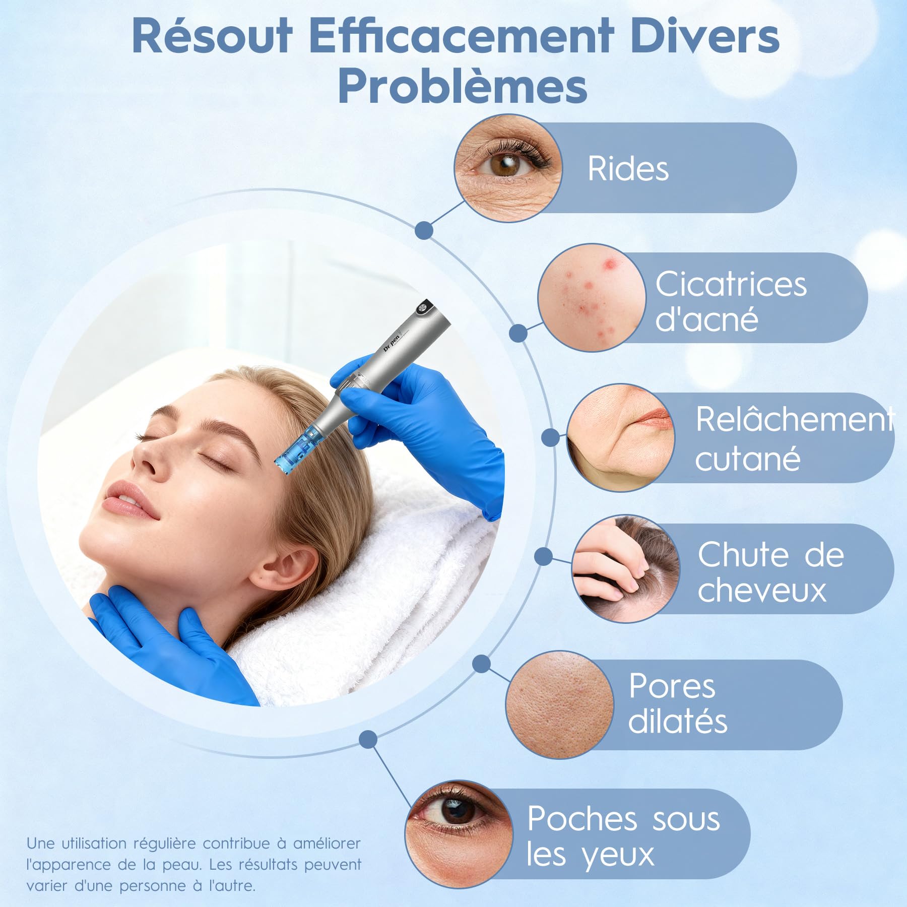 Dr. pen Ultima M8S Microneedling Pen, Stylo de Microneedling Professionnel Sans Fil avec 20 Cartouches, 6 Vitesses Réglables et Affichage LED, pour la Croissance du Visage, Corps, Cheveux