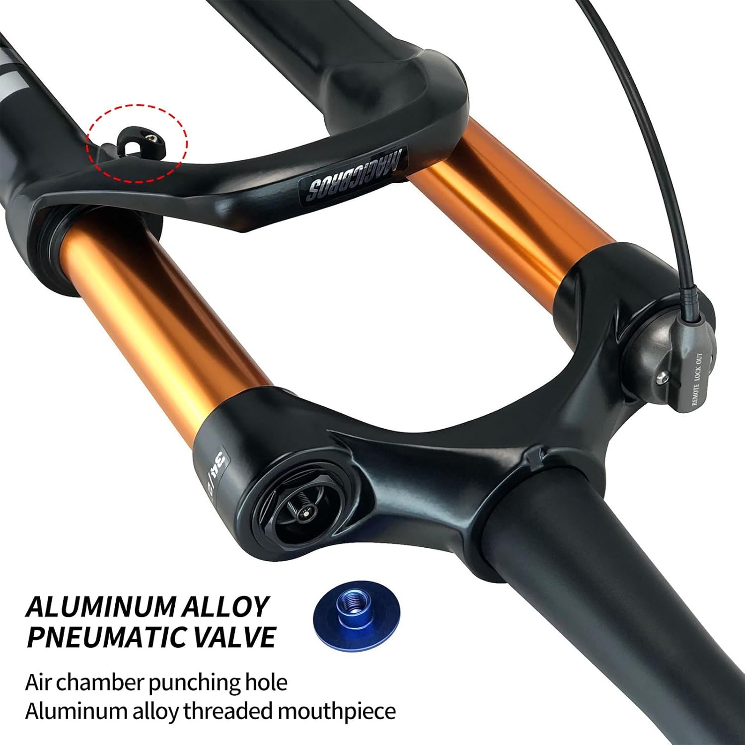 Bike Forks 27.5/29inch Mountain Bike Suspension Fork 1-1/8" Straight/Tapered Air Forks Travel 140mm Disc Brake Bike Front Fork Thru Axle 15 * 110mm Boost Rebound Damping(Straight-Manual,27.5")