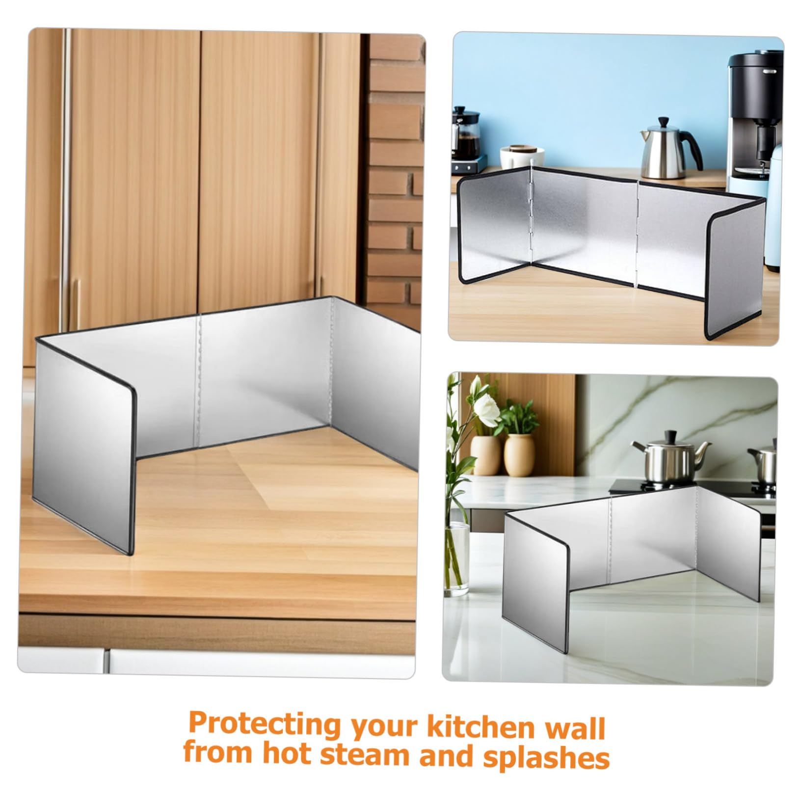 DOITOOL Protector contra Salpicaduras De Acero Inoxidable para Cocina Protector contra Grasas De Acero Inoxidable Plegable para Pared De Estufa Color Plateado