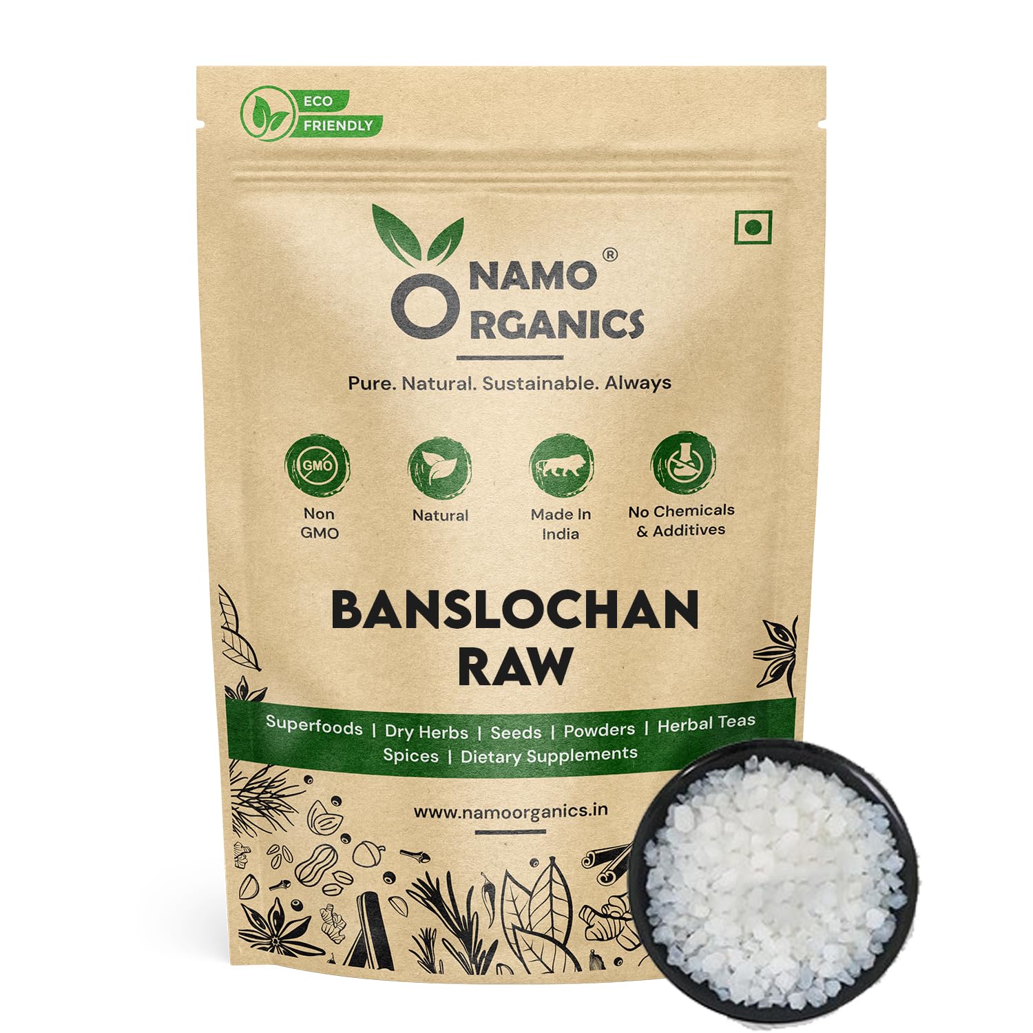 NamoOrganics - Vanslochan - Banslochan - 400g | 100% Pure Vanshlochan For Strengthen Bones & Hair Roots|No Added Colors, Preservatives