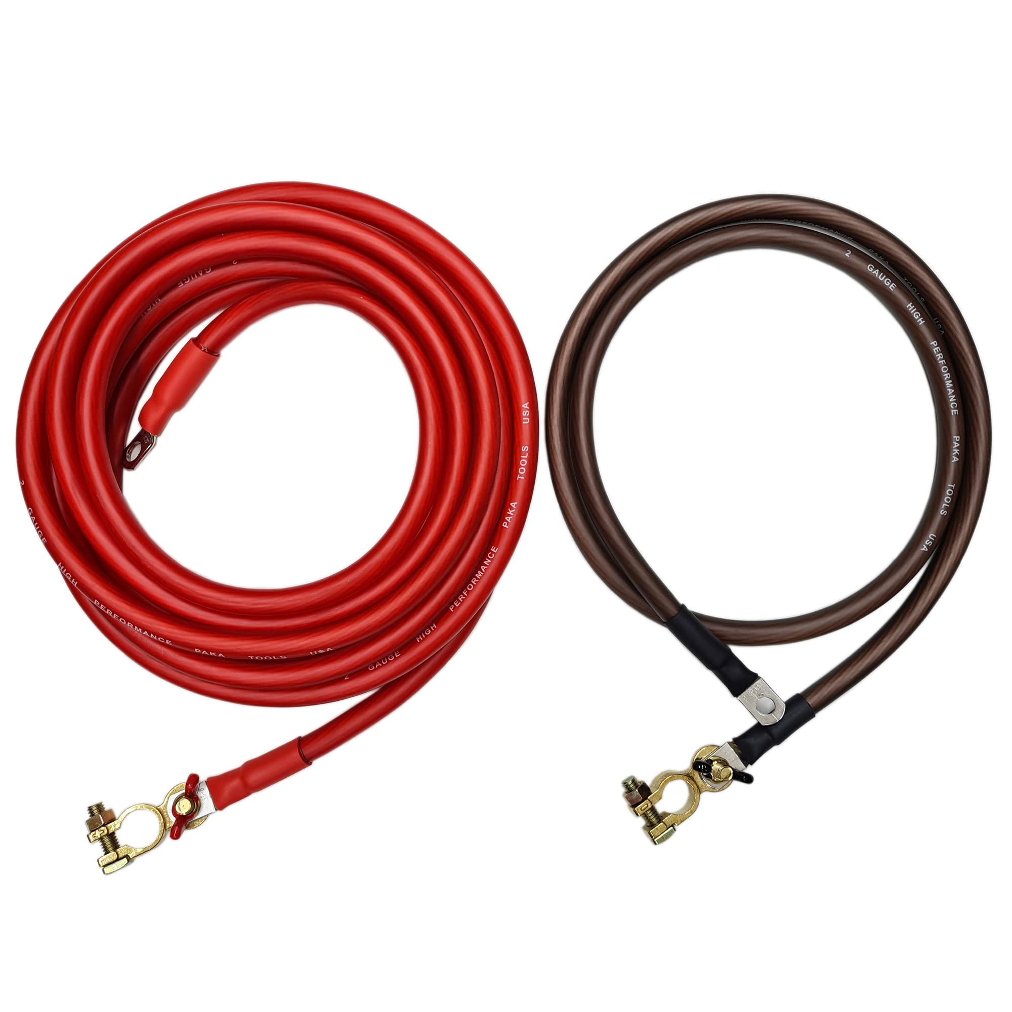 MADE IN USA REAL 1/0 AMERICAN gauge Battery Relocation Kit,Top Post 20 FT RED 5 FT BLACK