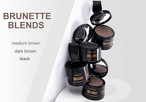 Miniatura 2 de Fórmula instantánea en polvo de línea capilar (marrón medio) - Retoque de raíces para cabello gris, corrector para adelgazamiento y puntos calvos