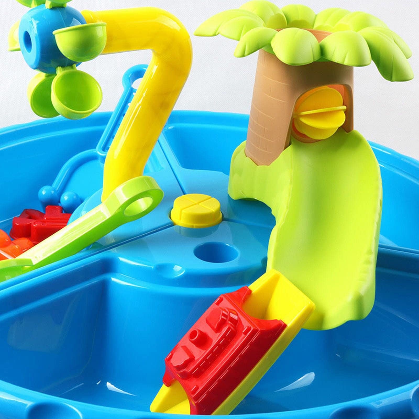 Sand Wassertische für Kind Regenduschen Spritzteich Wassertisch für Kinde Sport Outdoor Aktivität Sensorischer Tisch Strandspielzeug Jungen Mädchen Eiscreme Sandspielzeug (Sky Blue, One Size)