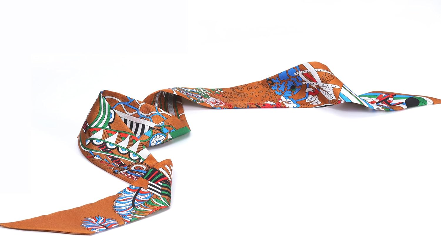 Mulberry silk Scarf hair ribbons for hair handbag scarf Tie Bundle Scarf Neckerchief Head Scarf for women 2"*35" - Image 3