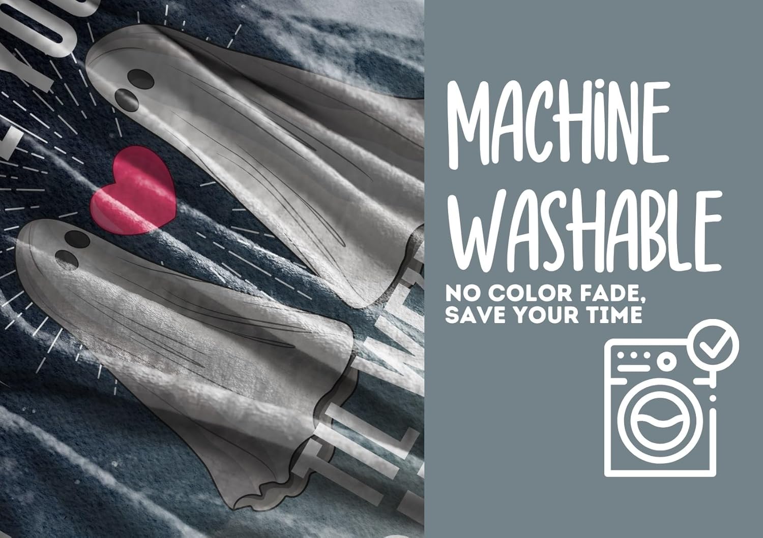 Gifts for Her Him, Anniversary Wedding Gifts for Couples, Romantic Valentines Day I Love You Gifts Blanket for Him Her - I Will Love You Til We're Ghosts - Black - 60x80 Inches