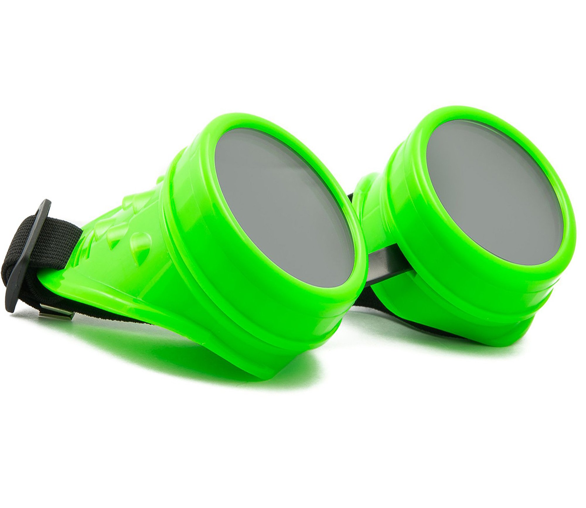 Mfaz Morefaz Ltd Men's Green Morefaz Welding Cyber Goggles Steampunk Goth Cosplay Sunglasses 50S Round Glasses Vintage Hippy Party Fancy Dress Mfaz Ltd (Green)