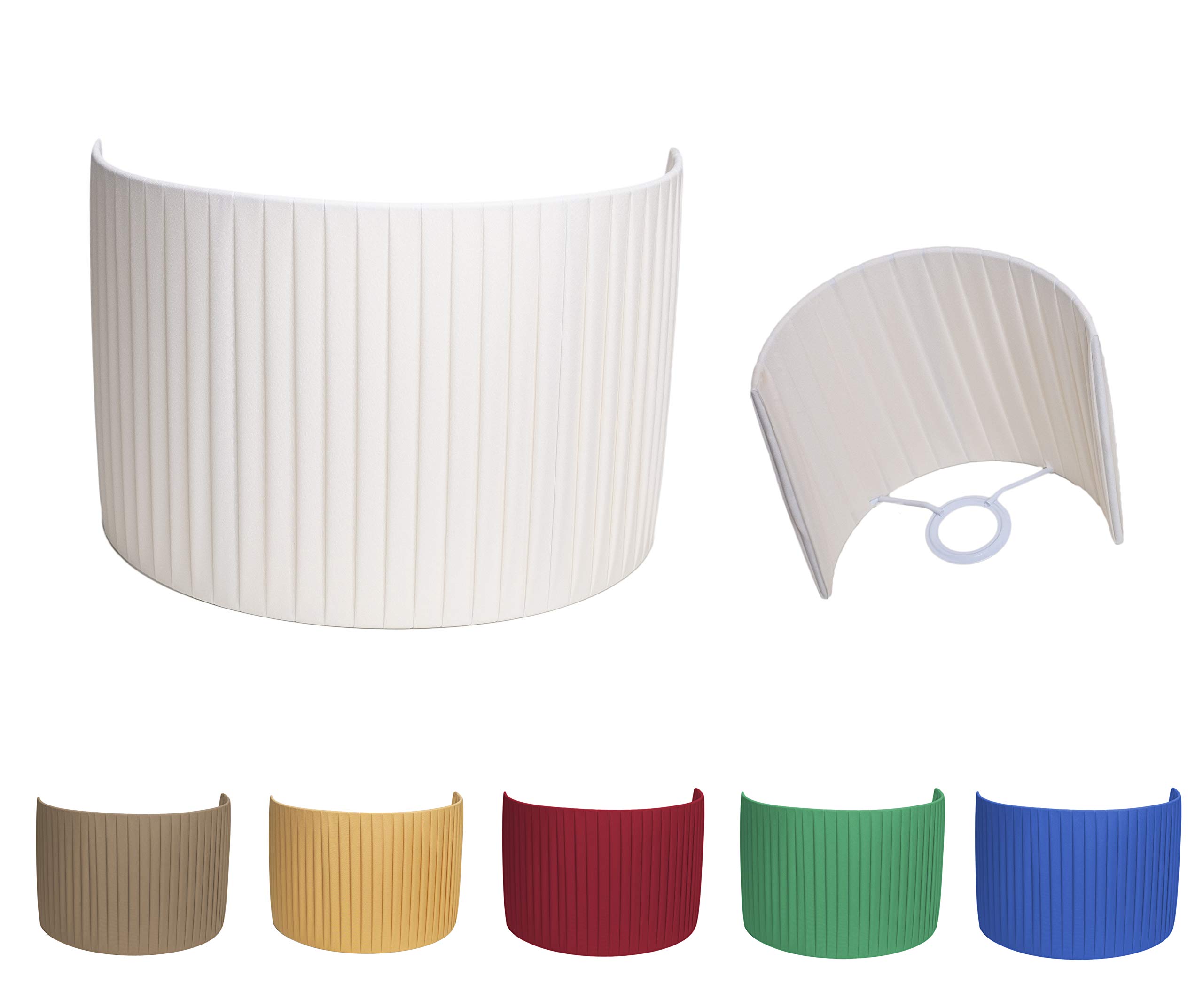 Paralume Ventolina in tessuto per lampada e applique da parete fatto interamente a mano in 2 misure e 12 colori (Nero, 15 cm (attacco E14))