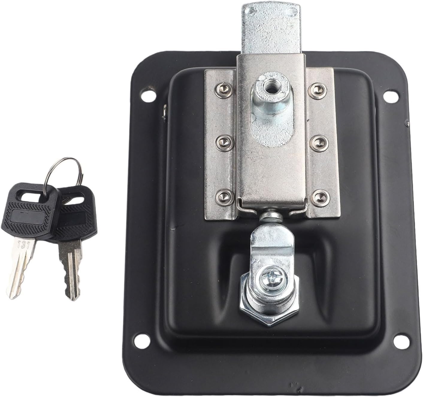 Large Paddle Handle Lock Latch, 140 mm x 108 mm, Black Powder Coated, for Caravan, Ute, Truck, and RV Toolbox — Stainless Steel Weather-Resistant